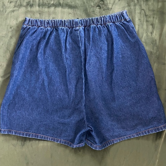 Denim Skirt with Attached Shorts Rhinestone Embellished, Mini, High-Waisted Y2K - Picture 3 of 3